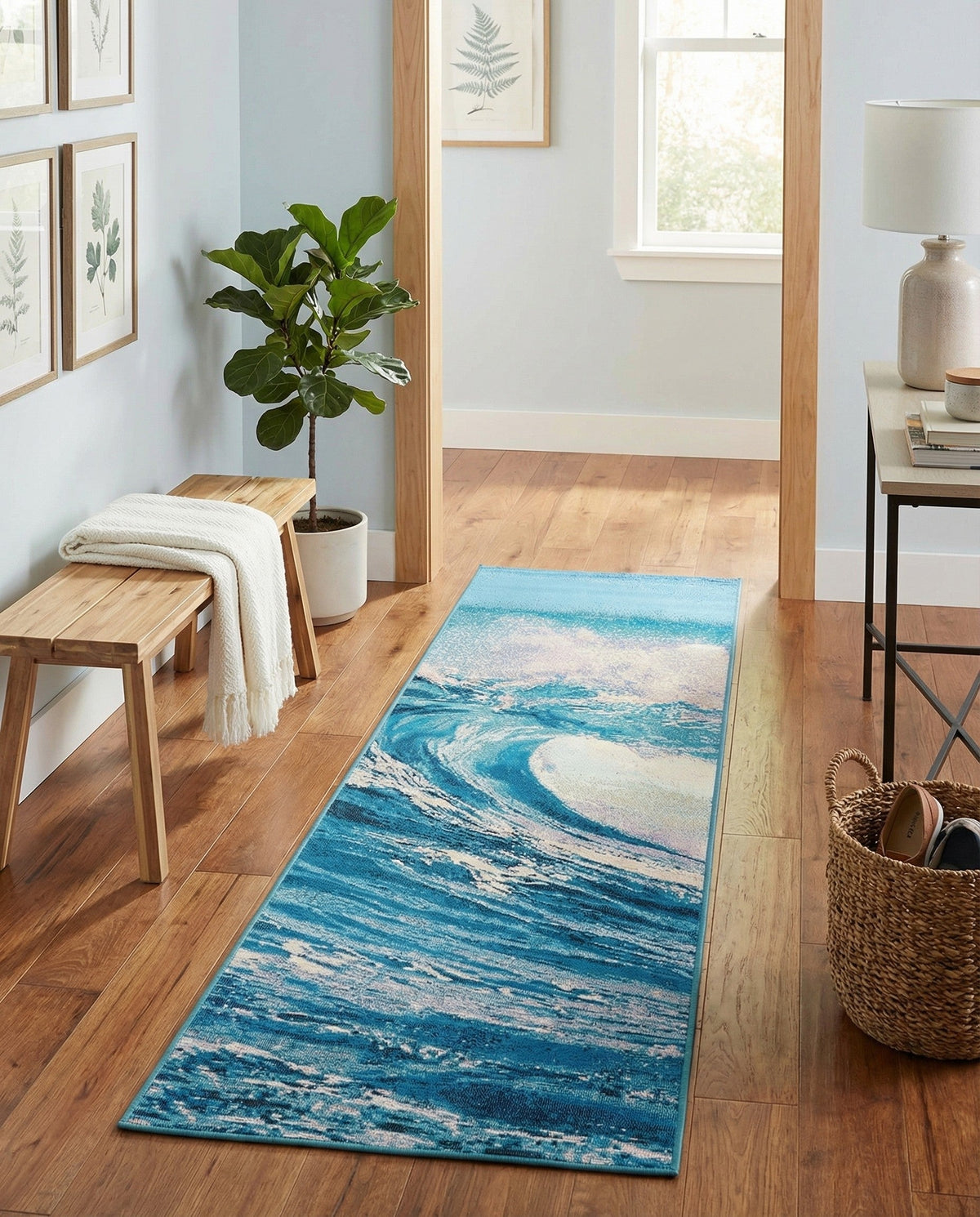 Urban Terrace Collection Area Rug - Veranda Runner Blue  lifestyle 66