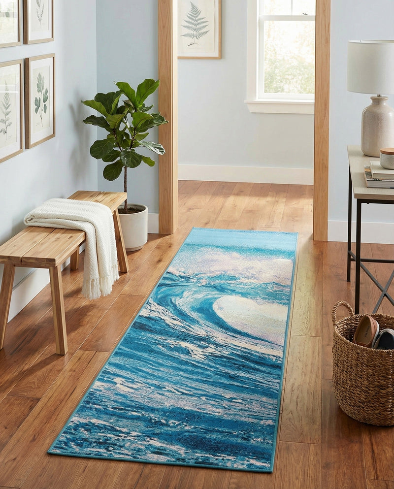 Urban Terrace Collection Area Rug - Veranda Runner Blue  lifestyle 66