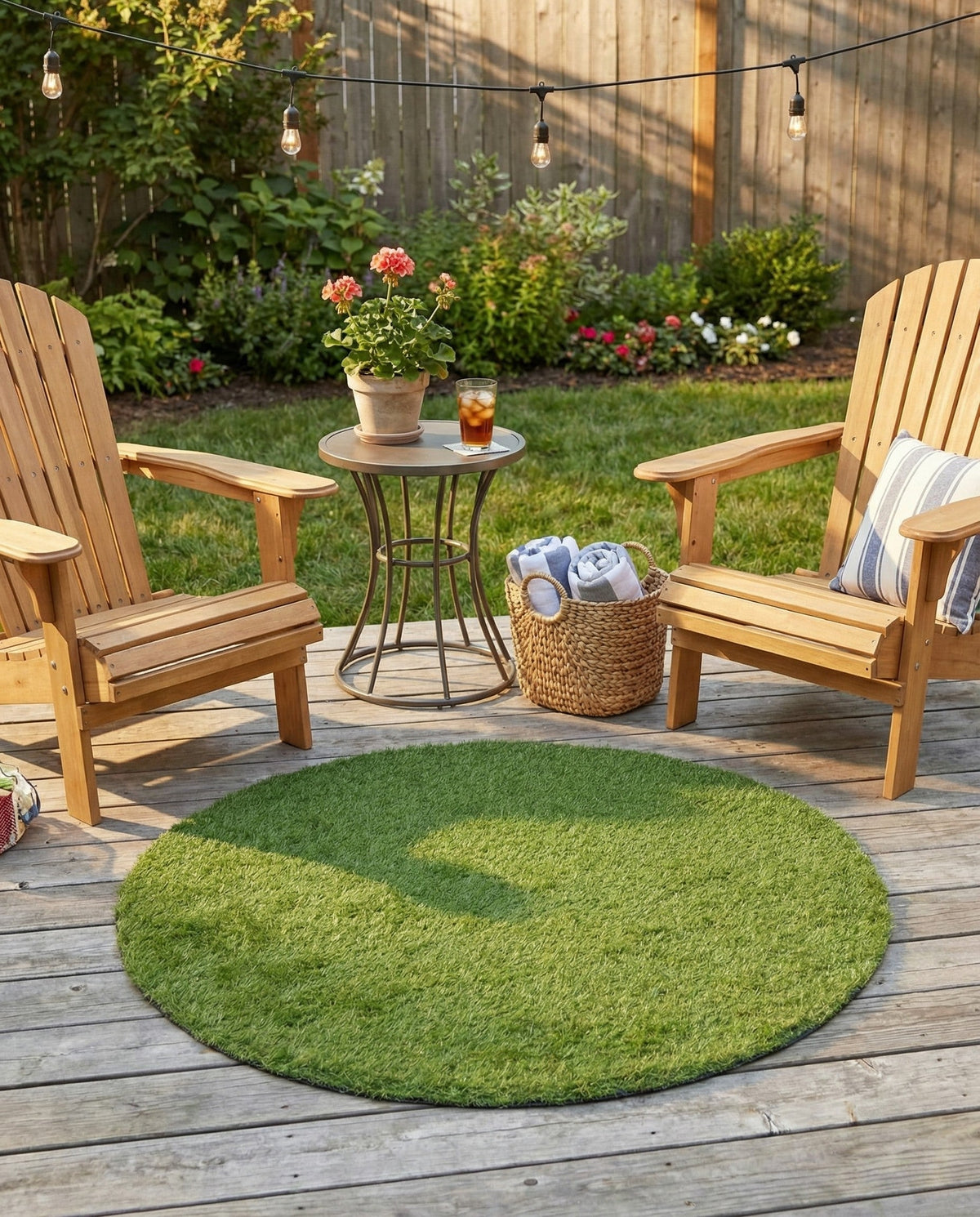 Meadow Retreat Collection Area Rug - Glen Round Green  lifestyle 129