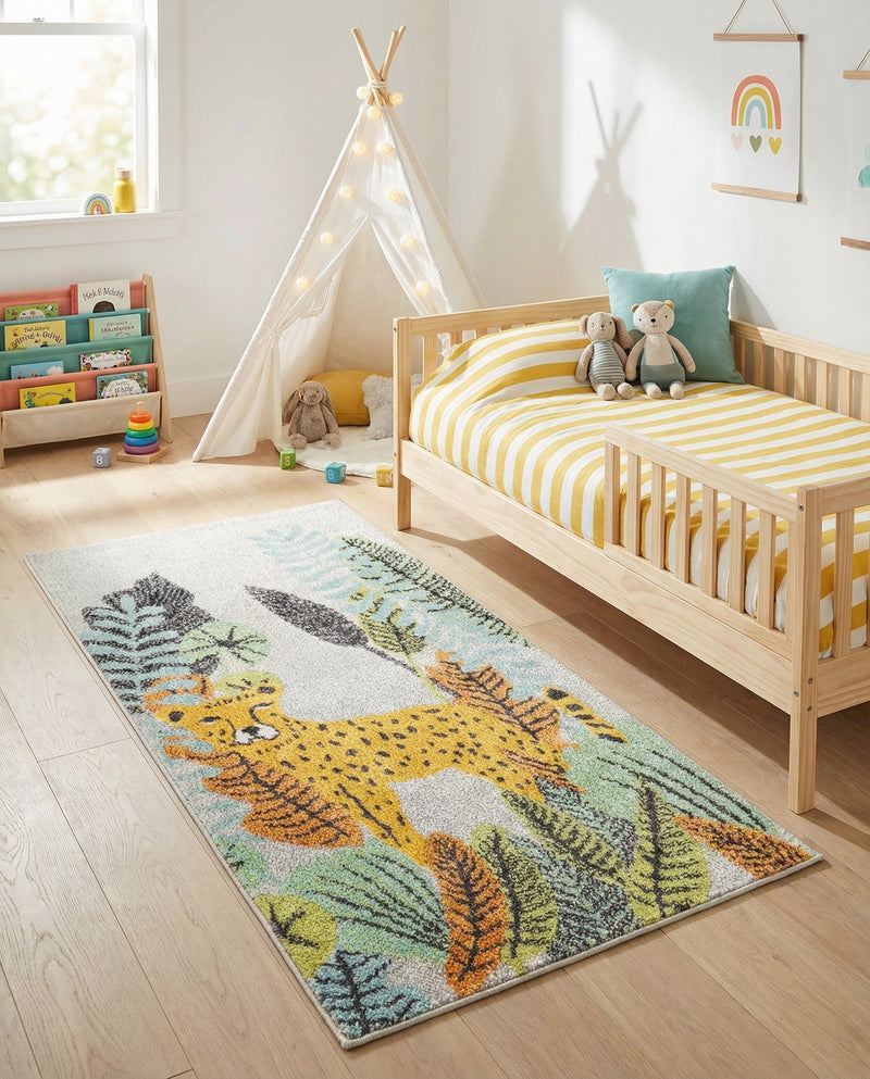Wonder Tykes Collection Area Rug -  Puzzled Runner Gray  lifestyle 30