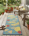 Coastal Terrace Collection Area Rug -  Cove Runner Blue  lifestyle 75