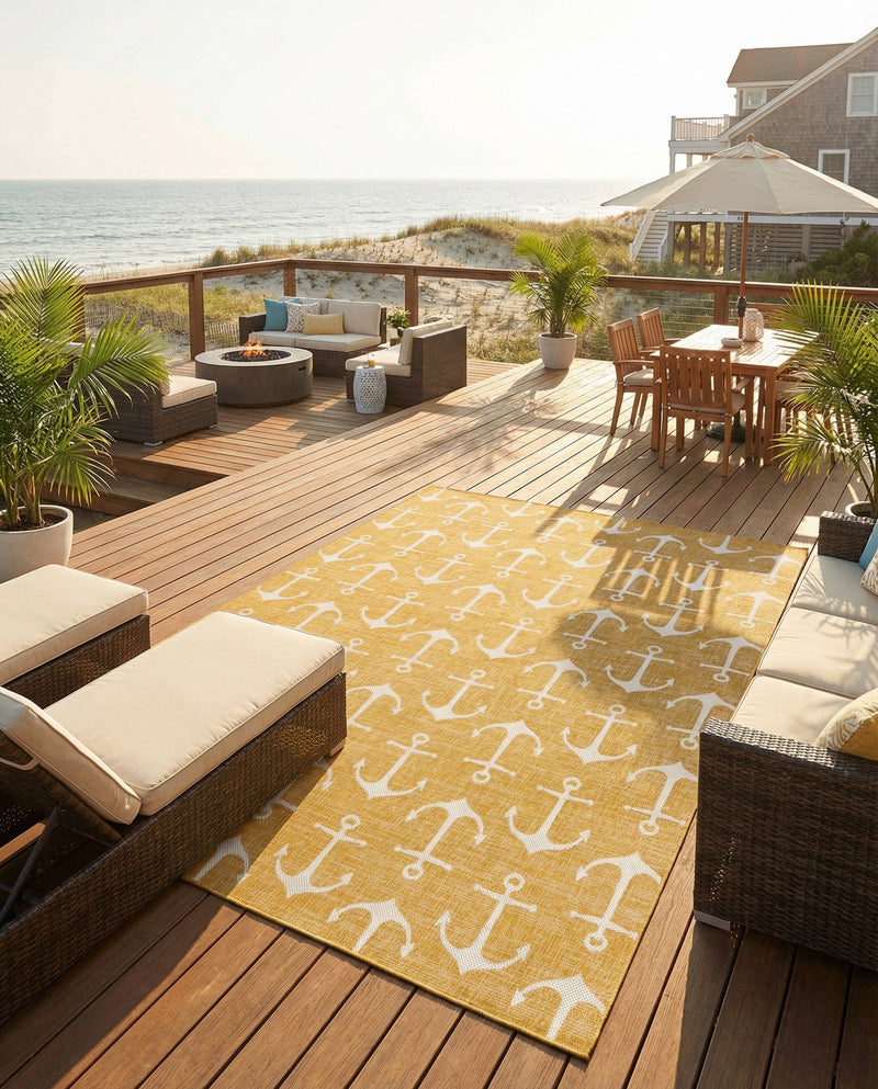 Seaside Haven Rugs Collection Area Rug - Sapphire (Yellow) Rectangle Yellow  lifestyle 25