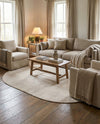 Bloomsbury Elegance Collection Area Rug -  Kensington (Ivory) Oval Ivory  lifestyle 76