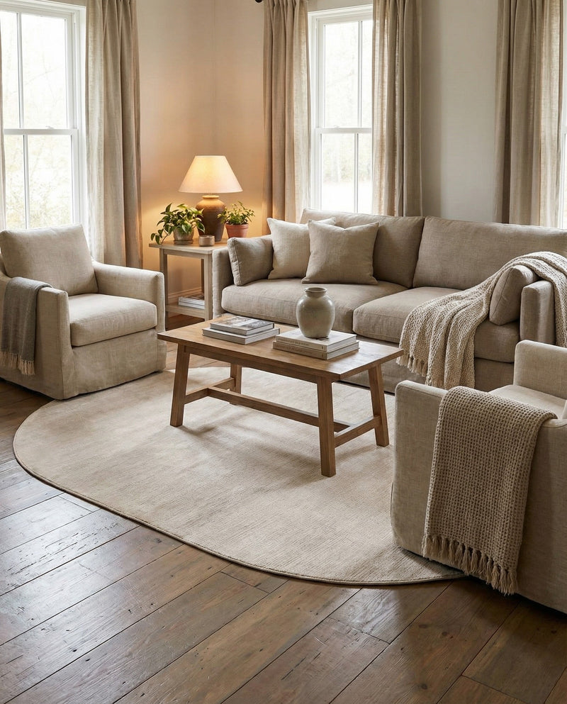 Bloomsbury Elegance Collection Area Rug -  Kensington (Ivory) Oval Ivory  lifestyle 76