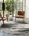 Urban Terrace Collection Area Rug -  Riverside Round Black and White  lifestyle 72