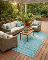Garden Lattice Charm Collection Area Rug -  Pergola (Aqua) Rectangle Aqua  lifestyle 5