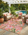 Seaside Blooms Collection Area Rug -  Kyoto Rectangle Coral  lifestyle 8