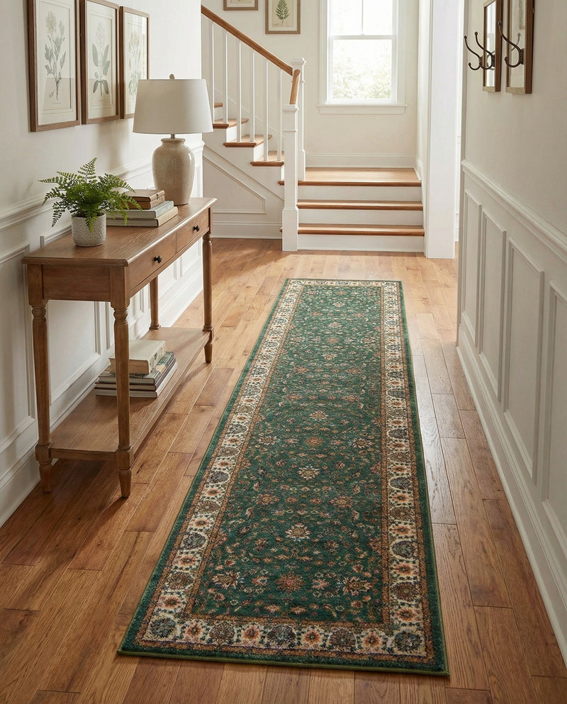 Casablanca Tapestry Collection Area Rug -  Marrakech (Emerald Green) Runner Emerald Green  lifestyle 55