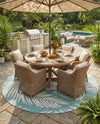 Seaside Blooms Collection Area Rug - Verdure (Light Aqua) Round Light Aqua  lifestyle 21