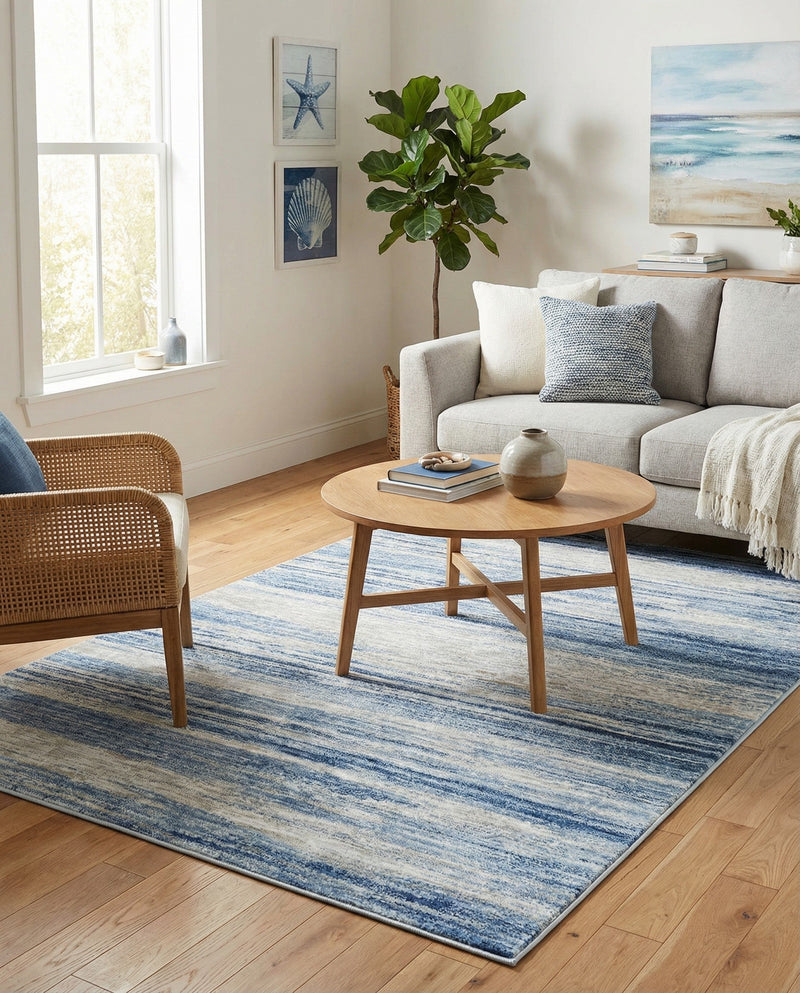 Zagros Shades Collection Area Rug -  Sepidan Rectangle Blue Ivory  lifestyle 8