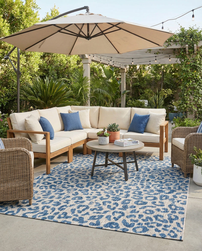 Savannah Escape Collection Area Rug -  Amazon (Blue) Rectangle Blue  lifestyle 6