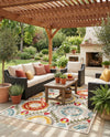 Outdoor Marrakesh Collection Area Rug -  Asilah Rectangle Ivory Beige  lifestyle 6