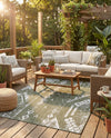 Desert Nomad Terrace Collection Area Rug - Sahara (Green) Rectangle Green  lifestyle 26