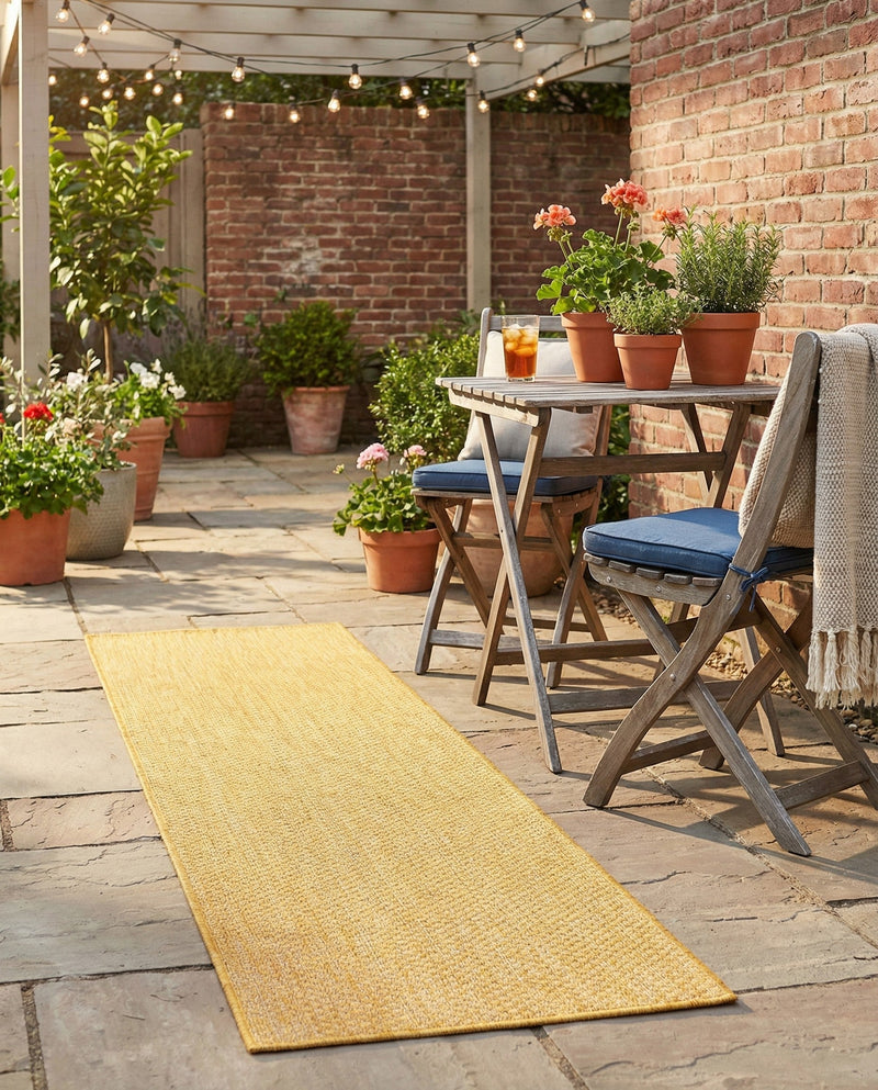 Seaside Serenity Collection Area Rug - Veranda (Corn Harvest Yellow) Runner Corn Harvest Yellow  lifestyle 77