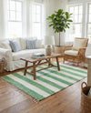 Tassel Trail Collection Area Rug - Pathway (Green and Ivory) Rectangle Green and Ivory  lifestyle 14