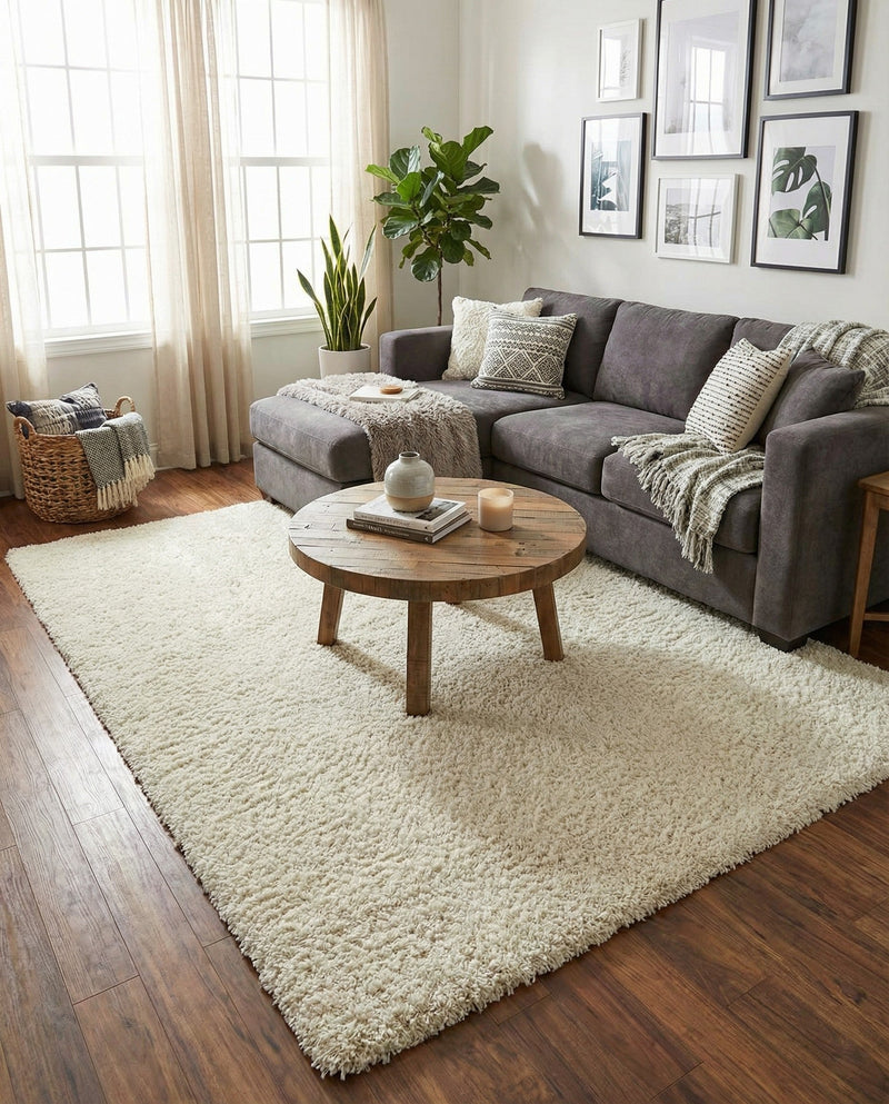 Plush Oasis Collection Area Rug - Serenity (Pure Ivory) Rectangle Pure Ivory  lifestyle 7