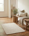 Trellis Wool Collection Area Rug - Cobbles Rectangle Ivory  lifestyle 17