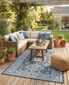 Tribal Terrace Treasures Collection Area Rug -  Incan Isle (Blue) Rectangle Blue  lifestyle 7