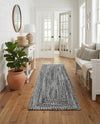 Sustainable Strands Indoor-Outdoor Oasis Collection Area Rug -  Sandbar (Black and White) Runner Black and White  lifestyle 47