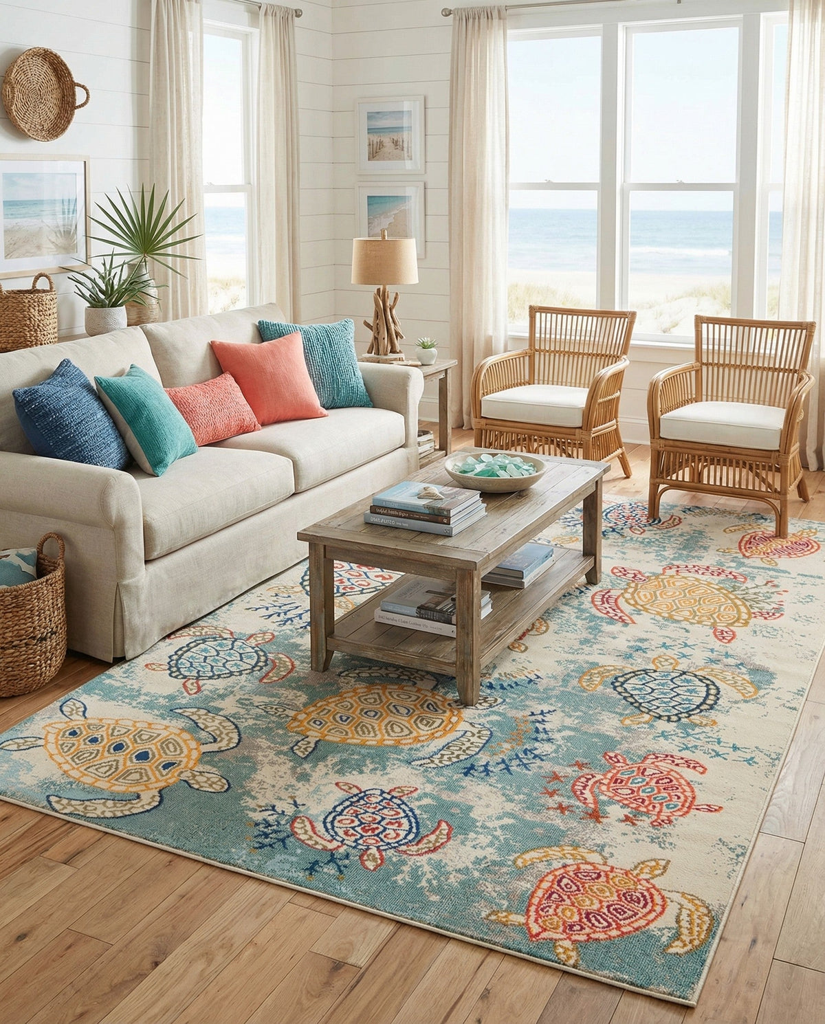 Sorrento Shores Collection Area Rug -  Massa Rectangle Beige  lifestyle 20