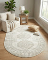 Savannah Elegance Collection Area Rug -  Tybee (Ivory) Oval Ivory  lifestyle 40