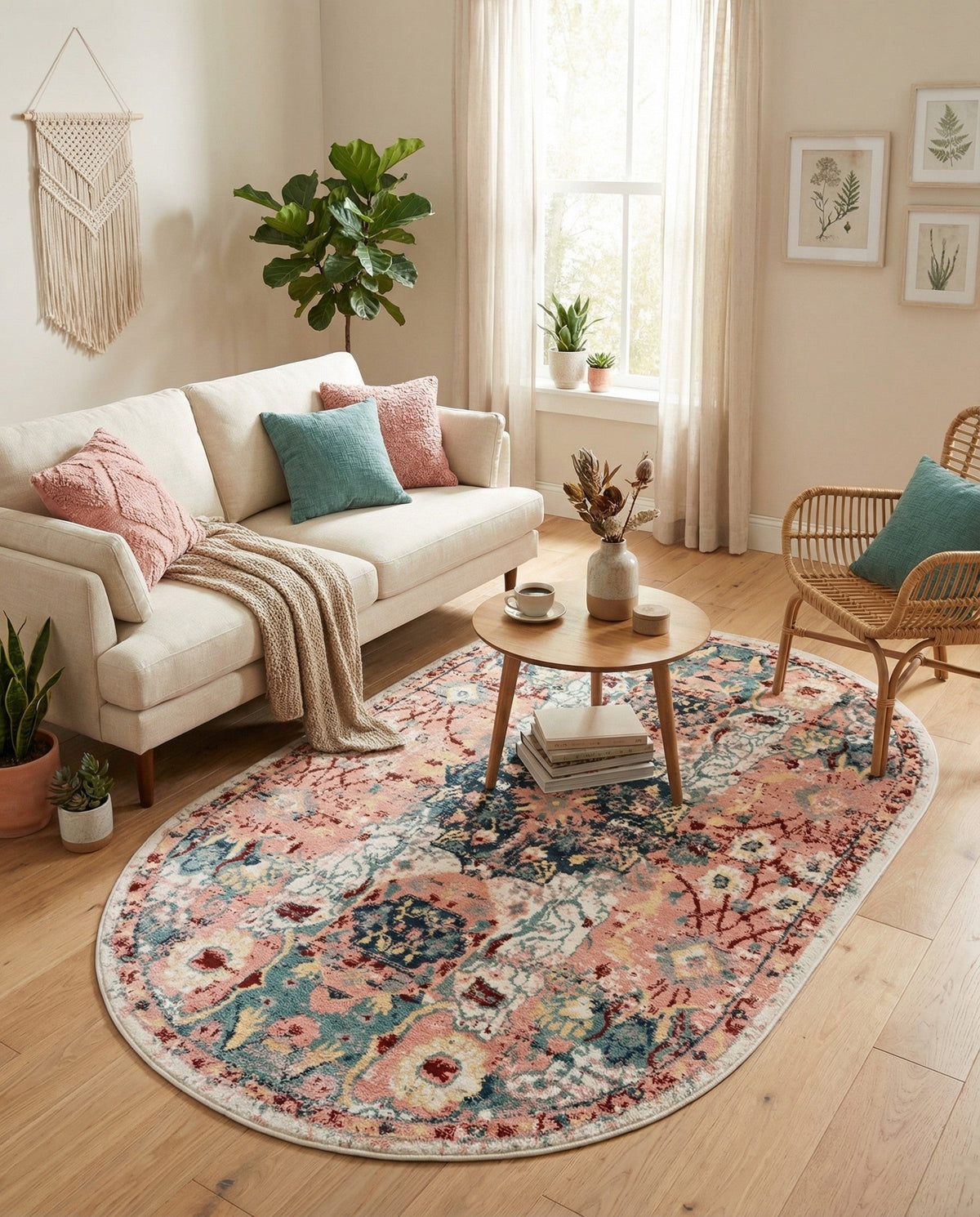 Savannah Elegance Collection Area Rug -  Azalea Oval Pink  lifestyle 176