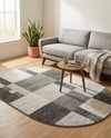 Autumn Meadow Collection Area Rug -  Sycamoreside (Gray) Oval Gray  lifestyle 62