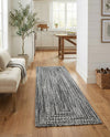 Sustainable Strands Indoor-Outdoor Oasis Collection Area Rug -  Sandbar (Black and White) Runner Black and White  lifestyle 48