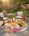 Urban Terrace Collection Area Rug -  Skyline Round Multi  lifestyle 70