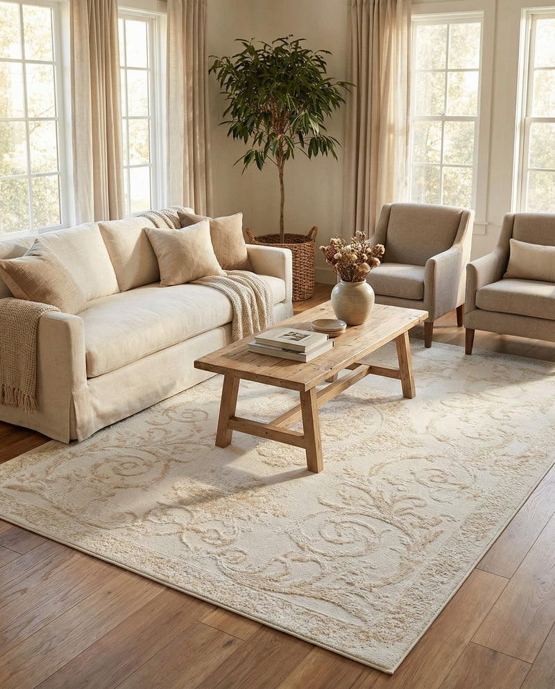 Bloomsbury Elegance Collection Area Rug - Mayfair Rectangle Ivory  lifestyle 74