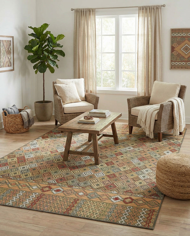 Coastal Terrace Collection Area Rug -  Pelican Rectangle Multi  lifestyle 10