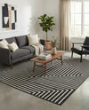 Urban Terrace Collection Area Rug -  Astoria (Black and White) Rectangle Black and White  lifestyle 22
