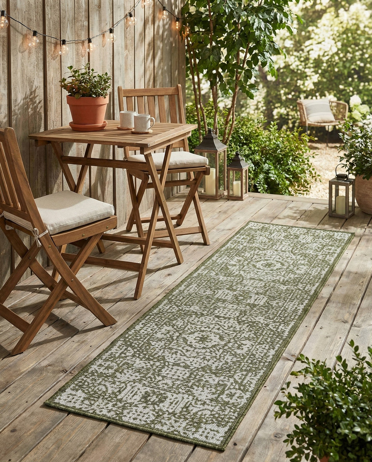 Patio Heritage Collection Area Rug - Savannah (Green) Runner Green  lifestyle 88