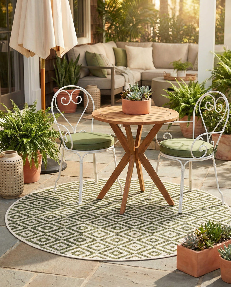 Urban Oasis Rugs Collection Area Rug -  Rooftop (Green) Round Green  lifestyle 20