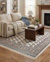 Samarkand Elegance Collection Area Rug -  Margilan (Ivory) Rectangle Ivory  lifestyle 22
