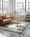 Marrakech Mosaic Collection Area Rug -  Sahara Rectangle Black and White  lifestyle 22