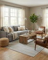Seaside Stripes Collection Area Rug -  Boardwalk (Beige) Rectangle Beige  lifestyle 23