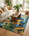 Seaside Blooms Collection Area Rug -  Grove Rectangle Multi  lifestyle 40