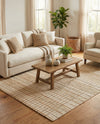 Sequoia Handwoven Jute Collection Area Rug - Charleston Rectangle Ivory  lifestyle 6