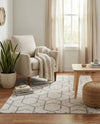 Geo Garden Lattice Collection Area Rug - Savannah Rectangle Ivory  lifestyle 39