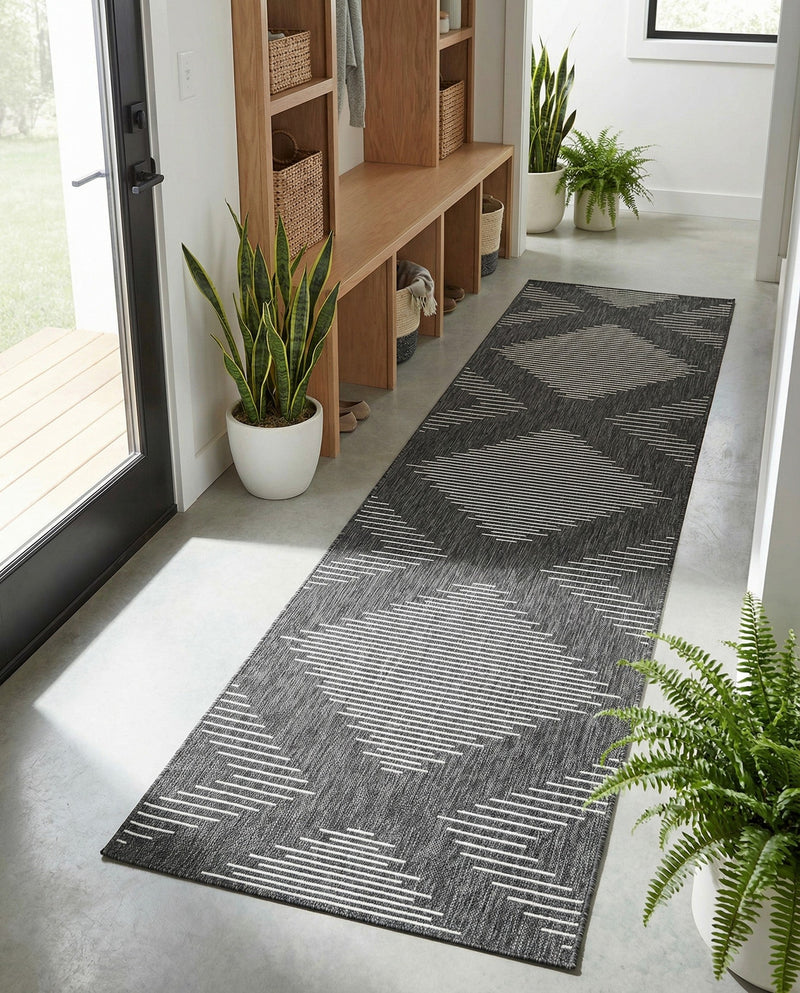 Urban Terrace Collection Area Rug -  Chelsea (Charcoal Gray) Runner Charcoal Gray  lifestyle 31