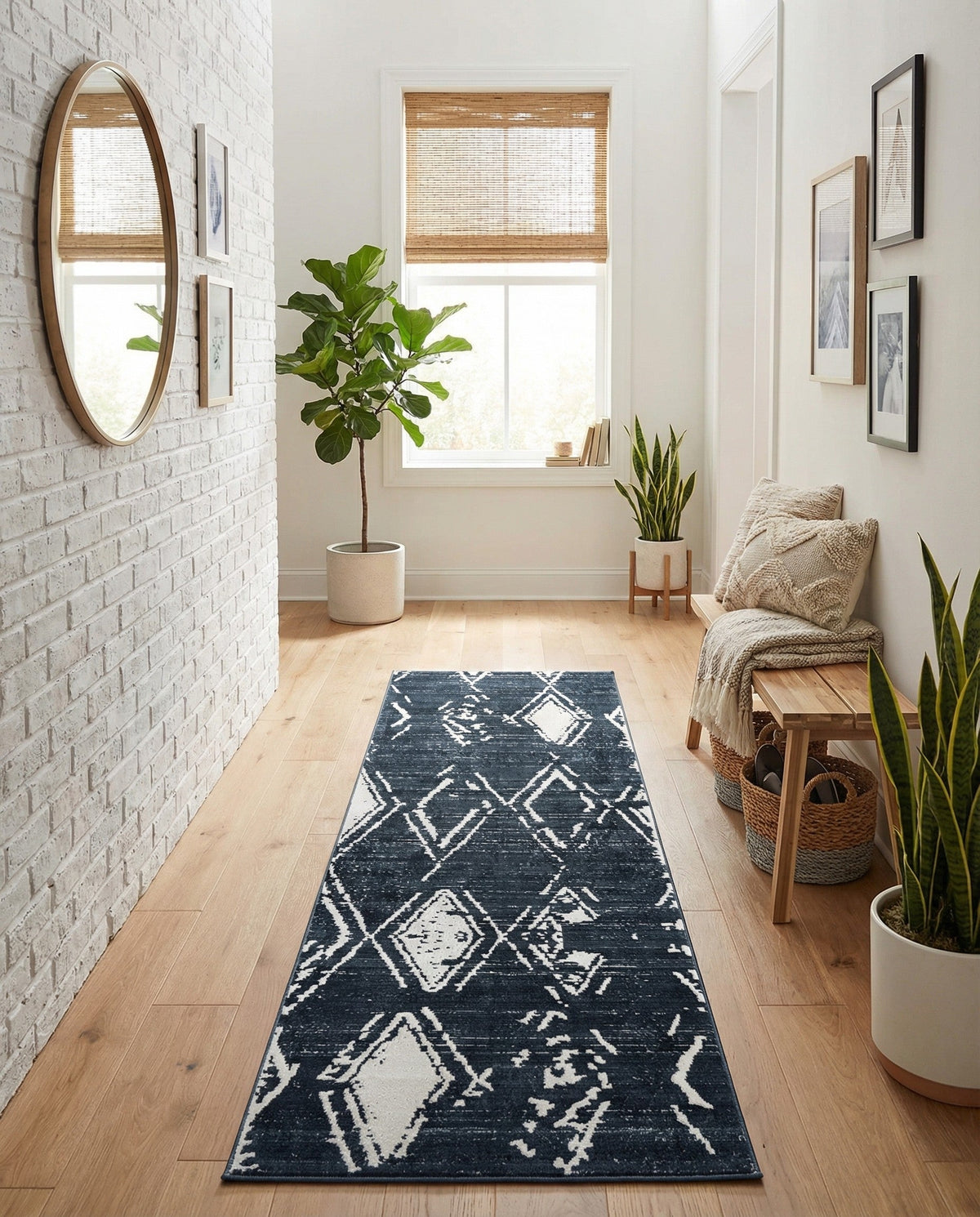 Metro Heights Collection Area Rug -  Madison Runner Navy Blue  lifestyle 133