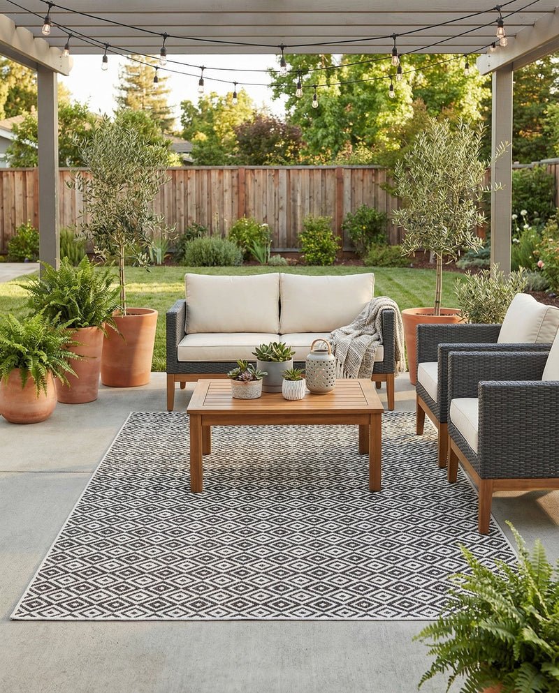 Urban Oasis Rugs Collection Area Rug -  Rooftop (Charcoal Gray) Rectangle Charcoal Gray  lifestyle 40
