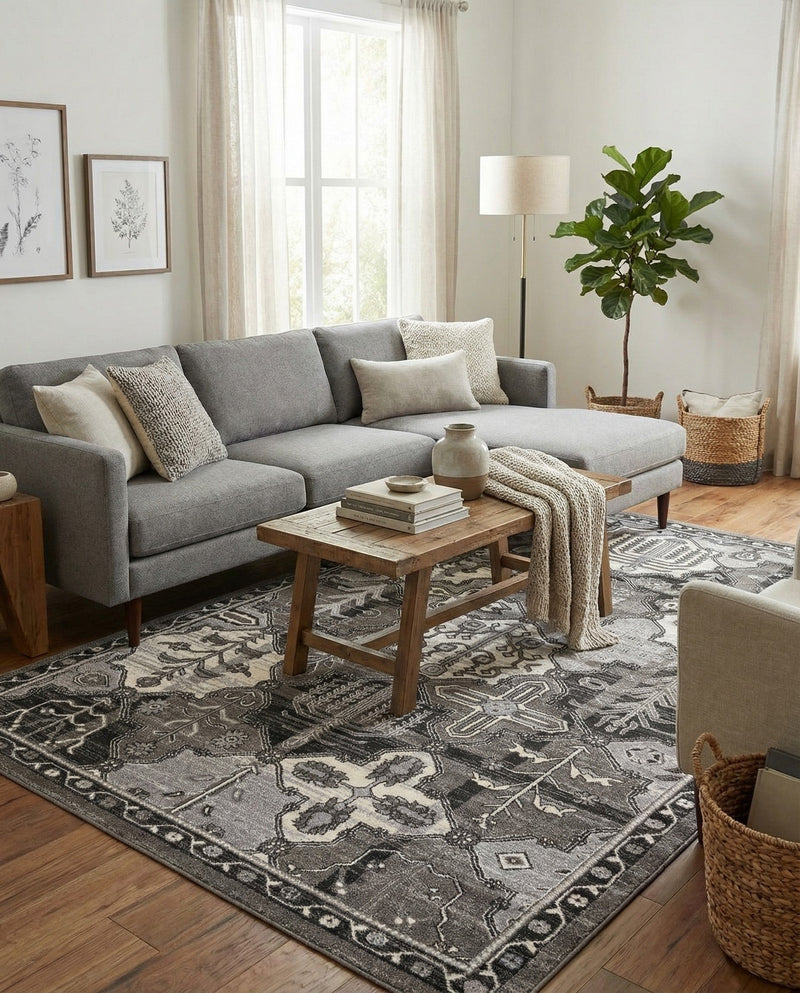 Horizon Collection Area Rug - Dawn Rectangle Gray  lifestyle 55