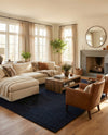 Lana Tasmanian Wool Collection Area Rug - Waitomo Rectangle Navy Blue  lifestyle 9