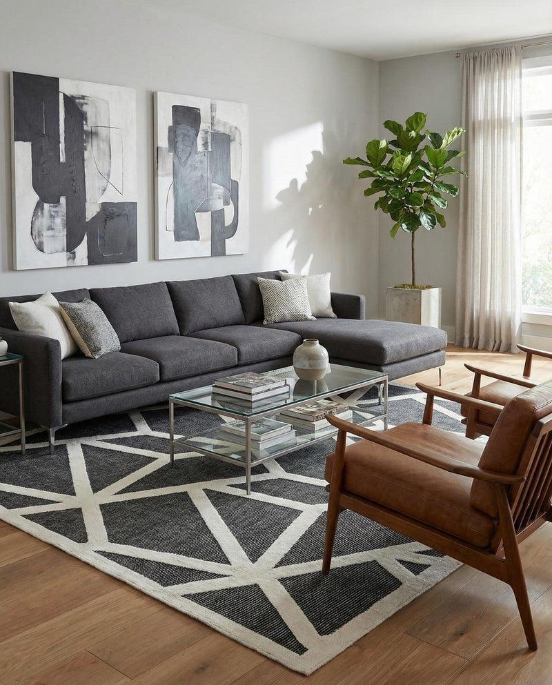 Monochrome Collection Area Rug -  Onyx Rectangle Gray  lifestyle 31
