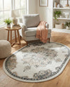 Beverly Grove Collection Area Rug - Melrose (Ivory) Oval Ivory  lifestyle 64