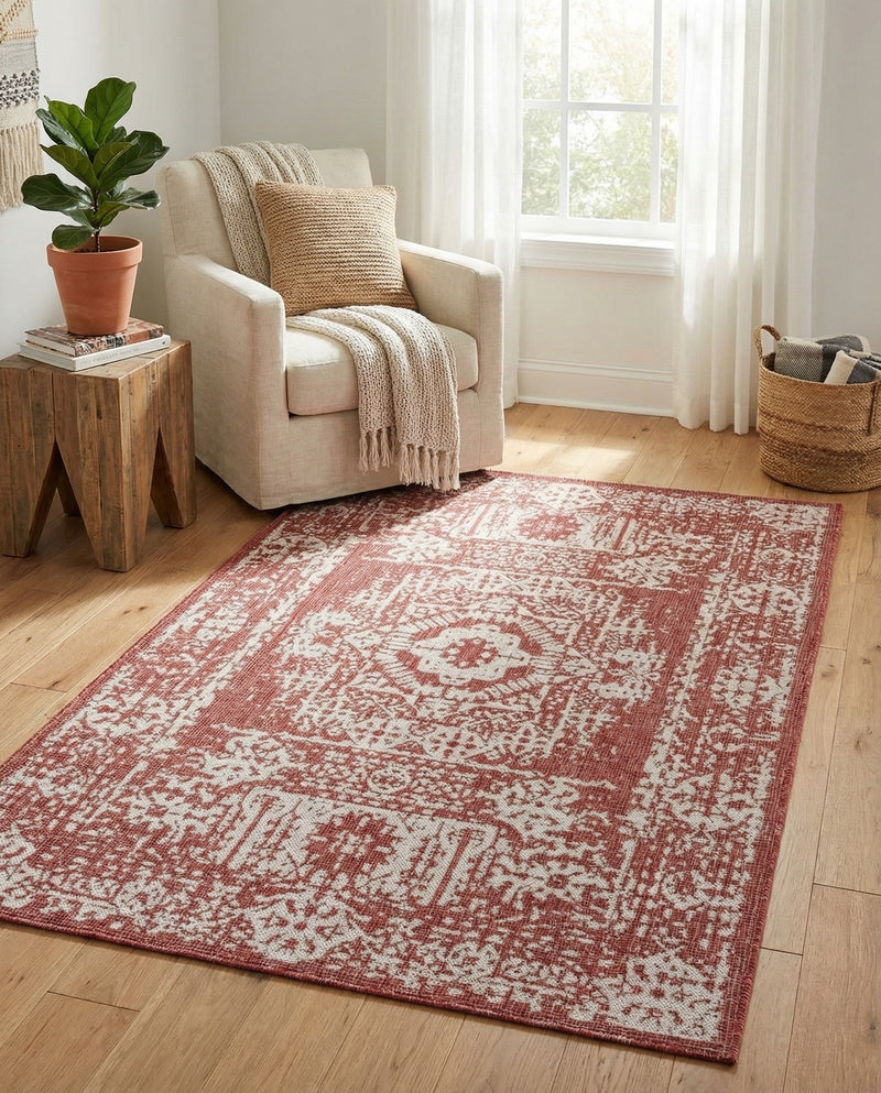 Patio Heritage Collection Area Rug - Savannah (Rust Red) Rectangle Rust Red  lifestyle 19