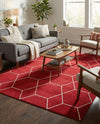 Trellis Mosaic Collection Area Rug - Arborville (Red) Rectangle Red  lifestyle 7