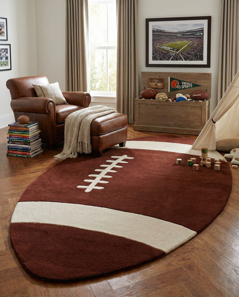 Whimsy Wonders Wool Collection Area Rug -  Forest Oval Brown  lifestyle 6